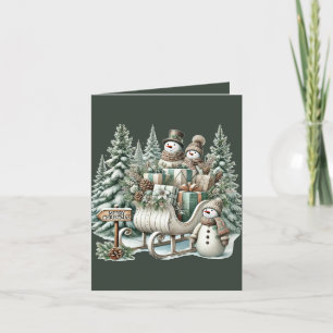 Merry Christmas add message Snowman Holiday Card