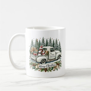 Merry Christmas add monogram Country truck Coffee Mug