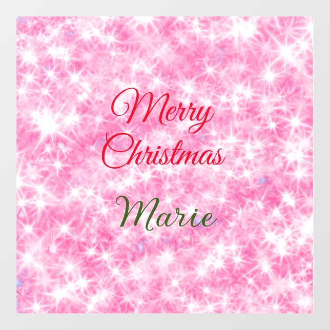 Merry Christmas add name red sparkle glitter holid (Sheet)