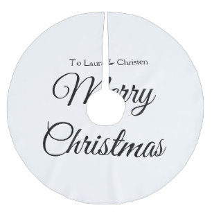 Merry Christmas add name text custom family gift Brushed Polyester Tree Skirt