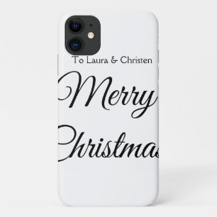 Merry Christmas add name text custom family gift Case-Mate iPhone Case
