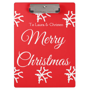 Merry Christmas add name text custom family gift Clipboard