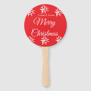 Merry Christmas add name text custom family gift Hand Fan