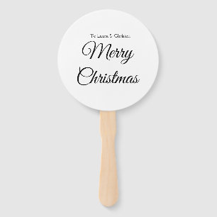 Merry Christmas add name text custom family gift Hand Fan