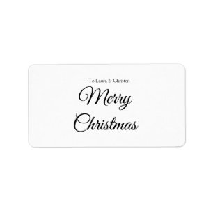 Merry Christmas add name text custom family gift Label