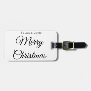 Merry Christmas add name text custom family gift Luggage Tag