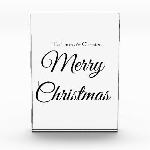Merry Christmas add name text custom family gift Photo Block