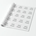 Merry Christmas add name text custom family gift Wrapping Paper<br><div class="desc">Design</div>