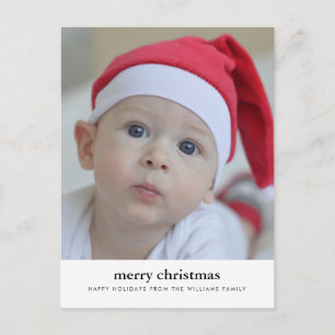 MERRY CHRISTMAS Add Your Family Photo Postcard