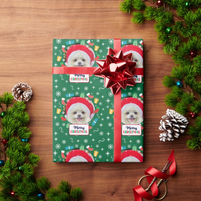 Merry Christmas (add your own photo) Wrapping Paper (Holiday Gift)