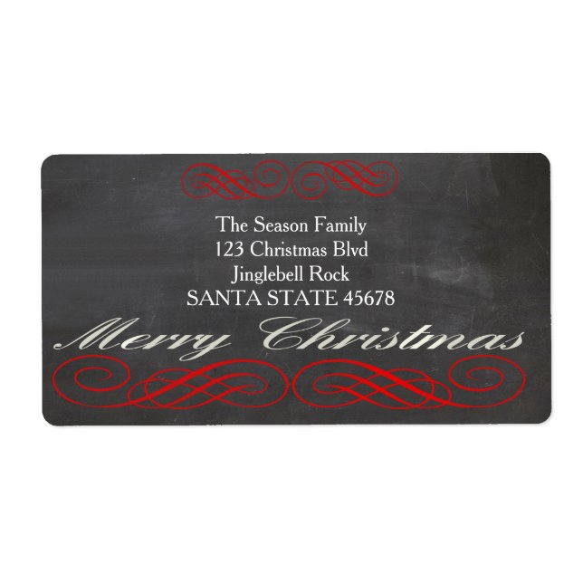Merry Christmas address Label (Front)