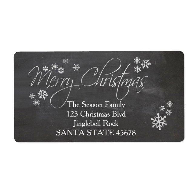 Merry Christmas address Label (Front)