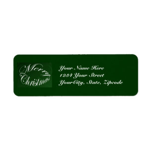 Merry Christmas Address Label - Green