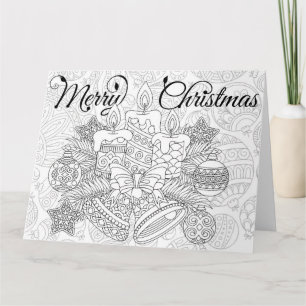 Merry Christmas adult colouring card
