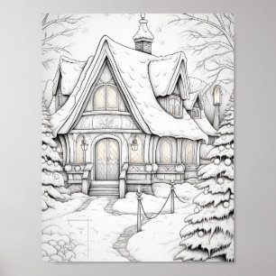 Merry Christmas Adult Colouring Poster