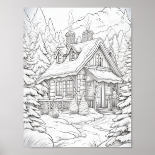 Merry Christmas Adult Colouring Poster