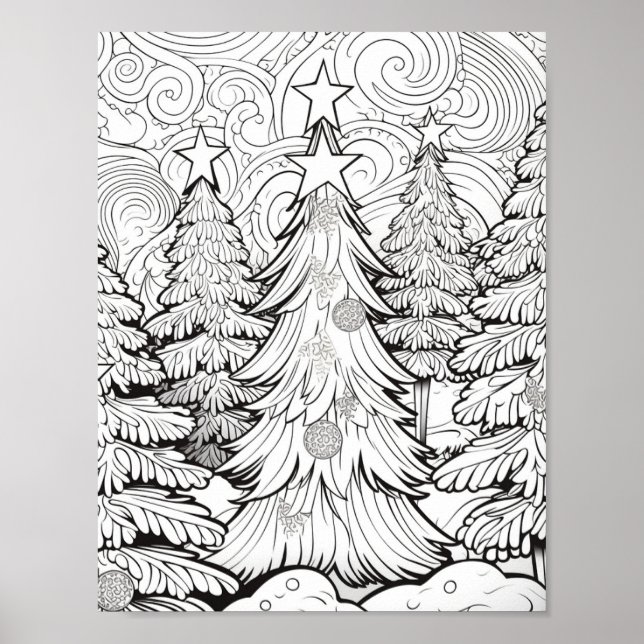 Merry Christmas Adult Colouring Poster (Front)