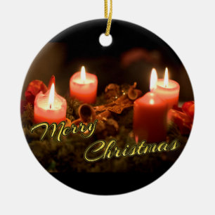 Merry Christmas Advent Wreath! Ceramic Tree Decoration