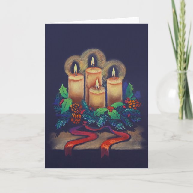 Merry Christmas - Advent Wreath for you! Holiday Card (Front)
