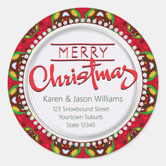 Merry Christmas African Colours Sticker (Front)