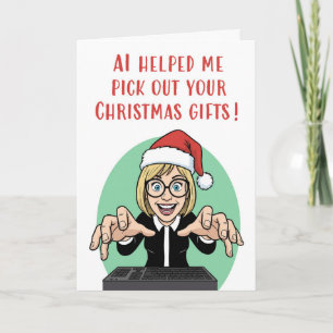 Merry Christmas AI Artificial Intelligence Humor Holiday Card