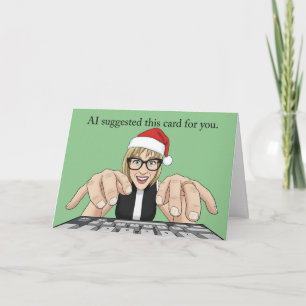 Merry Christmas AI Artificial Intelligence Humor Holiday Card