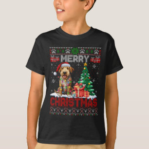 Merry Christmas Airedale Terrier Dog Lover Ugly Xm T-Shirt