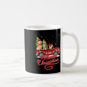 Merry Christmas Akita Dog Santa Reindeer Red Truck Coffee Mug