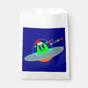 merry christmas alien santa scifi  favour bags