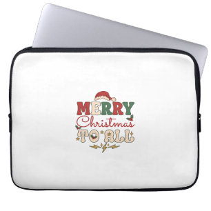 Merry Christmas All Santa Hat Lightning Stars Laptop Sleeve