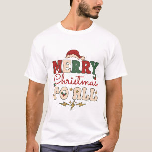 Merry Christmas All Santa Hat Lightning Stars T-Shirt
