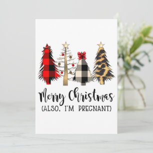 Merry Christmas Also I'm Pregnant Pregnancy Announ Thank You Card