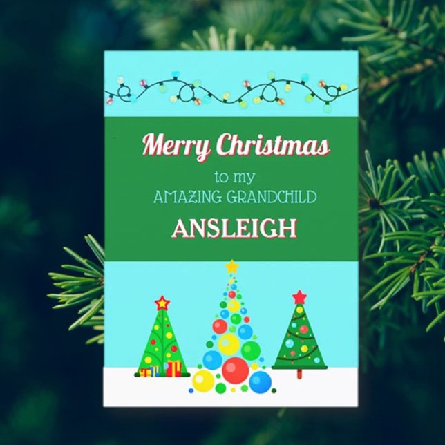 Merry Christmas amazing Grandchild card (Creator Uploaded)