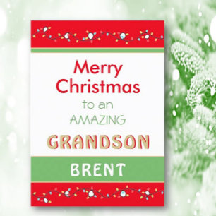 Merry Christmas amazing Grandson card