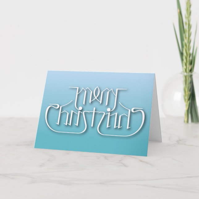 Merry Christmas Ambigram Holiday Card (Front)