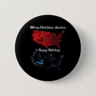 Merry Christmas America And Happy Holidays Electio 6 Cm Round Badge