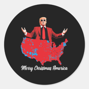 Merry Christmas America Donald Trump Coverage Xmas Classic Round Sticker