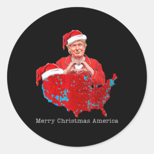 Merry Christmas America Donald Trump Coverage Xmas Classic Round Sticker