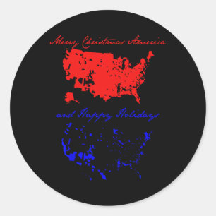 Merry Christmas America Funny Trump Christmas Card Classic Round Sticker