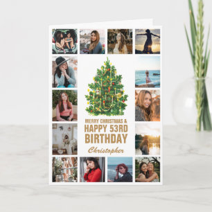 Merry Christmas and 53rd Happy Birthday Photo Card