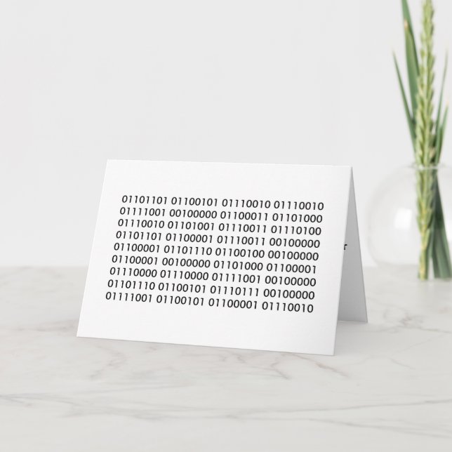 merry christmas and a happy new year binary code holiday card (Front)