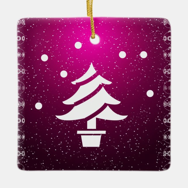 Merry Christmas and a Happy New Year! Ceramic Ornament (Front)