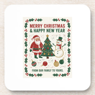 Merry Christmas and a Happy New Year Coaster