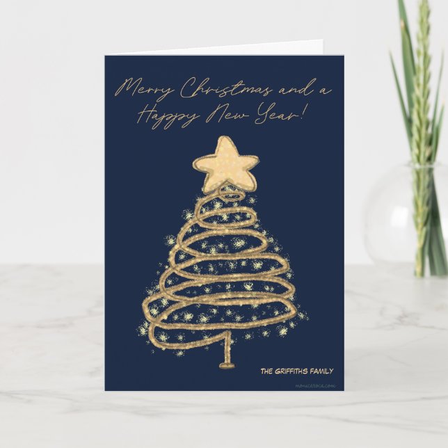 Merry Christmas and a Happy new year. Customisable Holiday Card (Front)