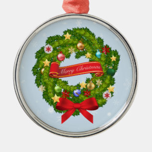 Merry Christmas and a Happy New Year! Metal Tree Decoration