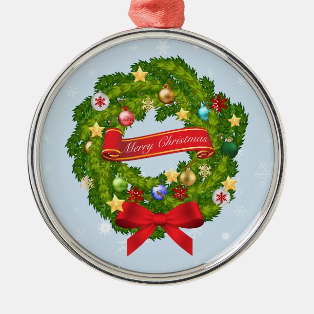 Merry Christmas and a Happy New Year! Metal Tree Decoration (Front)