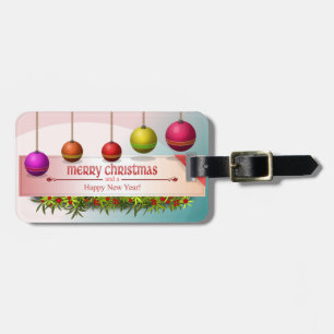 "MERRY CHRISTMAS AND A HAPPY NEW YEAR" ORNAMENTS LUGGAGE TAG