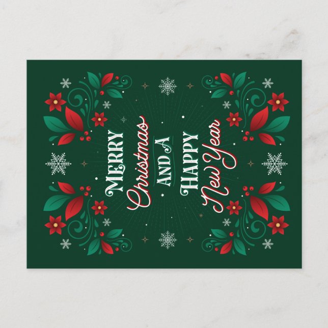 Merry Christmas and a Happy New Year Postcard (Front)