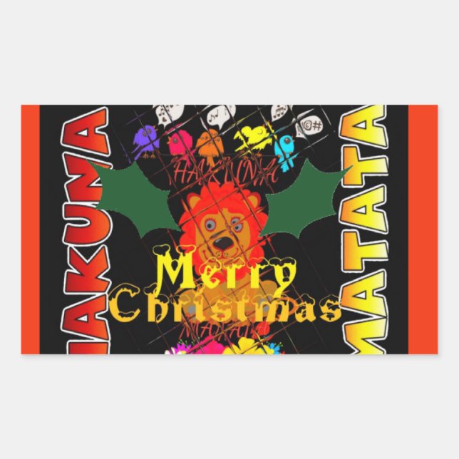 Merry Christmas and a Happy New Year Rectangular Sticker (Front)