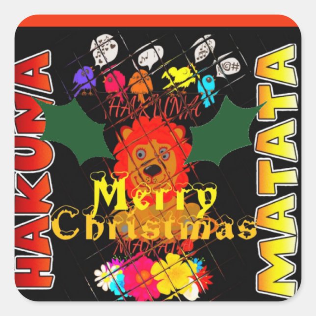 Merry Christmas and a Happy New Year Square Sticker (Front)